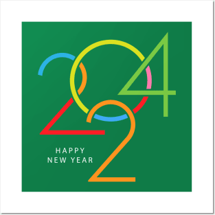 Modern New Year 2024 Posters and Art